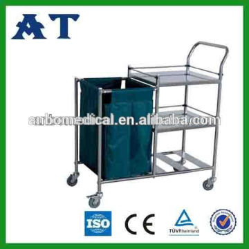 Stainless steel hospital dirt rubbish collection trolley